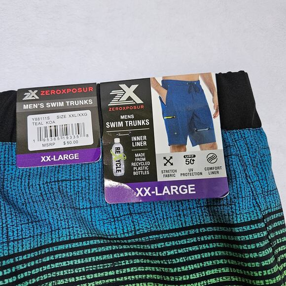 New Mens ZeroXposur Swim Trunks XXL Stretch Fabric Comfort Liner UV Protection - Picture 5 of 12